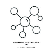 神经网络图标-可编辑笔画