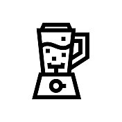 手动搅拌器线条图标，设计，像素完美，可编辑笔触。标志、标志、符号。