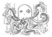 卡通章鱼动物图
