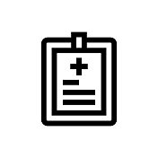 医疗记录线图标,设计,像素完美,可编辑笔画。标志、标志、符号。 医疗记录线图标,设计,像素完美,可编辑笔画。标志、标志、符号。