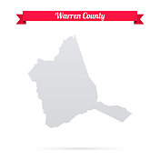 沃伦县，乔治亚州。白底红旗地图