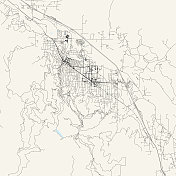 阿什兰，俄勒冈州，美国矢量地图