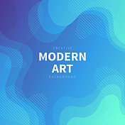 流体抽象设计与蓝色梯度-时髦的背景 流体抽象设计与蓝色梯度-时髦的背景