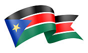 南苏丹国旗丝带-矢量股票插图
