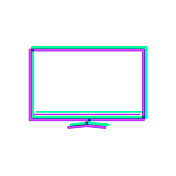 电视。图标与两种颜色叠加在白色背景上 电视。图标与两种颜色叠加在白色背景上