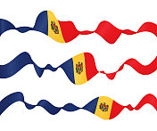 摩尔多瓦的旗帜-矢量挥舞丝带横幅集。隔离在白色背景上