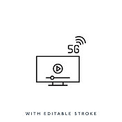 5G技术线图标可编辑笔画 5G技术线图标可编辑笔画