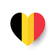 比利时心形旗。向量
