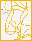 抽象黄色曲线条纹线条图案海报背景