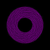 不均匀的紫色圆形漩涡线图案在甜甜圈形状