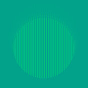 绿色多个条纹圆圈逐渐消失到背景