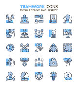 团队合作图标集-协作，伙伴关系，团结，小组，合作，团队建设，员工敬业