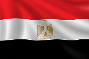 埃及国旗。埃及国旗。矢量标志背景。股票插图