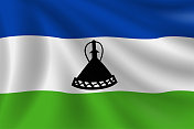 莱索托国旗。莱索托国旗。矢量标志背景。股票插图