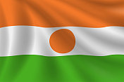 尼日尔国旗。尼日利亚的旗帜。矢量标志背景。股票插图