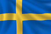 瑞典国旗。瑞典的国旗。矢量标志背景。股票插图