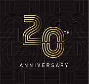 黄金20周年广场标志几何排版设计