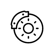 盘式制动器,汽车服务线路图标 盘式制动器,汽车服务线路图标