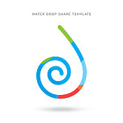 一个抽象的水滴图标，类似于螺旋形状。这张矢量图库是用来表示世界水日的。