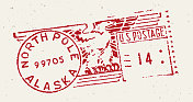 北极邮资注销邮票