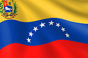 委内瑞拉国旗。委内瑞拉的旗帜。矢量标志背景。股票插图