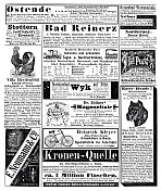 1892年德国杂志上的广告包括Kronen Quelle矿泉水 1892年德国杂志上的广告包括Kronen Quelle矿泉水