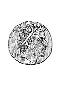 刻有马其顿腓力五世头像的古钱币