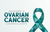 卵巢癌宣传月卡片，九月。向量