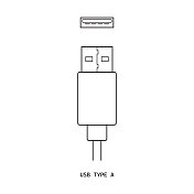 USB类型A电缆连接器-矢量图标。画插图。白底隔离