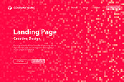 登陆页面模板-抽象像素背景与红色梯度-时尚的背景