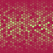 抽象几何背景-六角形马赛克与红色梯度