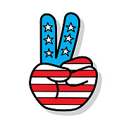 美国和平标志涂鸦