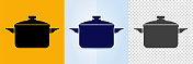 锅和平底锅图标。