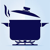 烹饪锅和锅图标。 烹饪锅和锅图标。