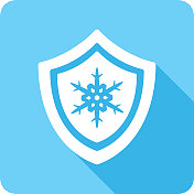 盾牌雪花图标轮廓 盾牌雪花图标轮廓