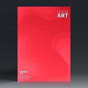 宣传册模板排版，红色封面设计，商业年报，宣传单，杂志