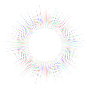 围绕圆形复制空间的彩色放射状线条