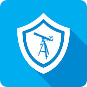 盾牌望远镜图标 盾牌望远镜图标