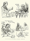 19世纪19世纪90年代维多利亚法律史上莫利诉拉夫南案的法庭素描