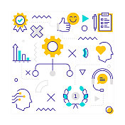 与客户关系相关的网页，标题，小册子，年报和书籍封面的横幅设计