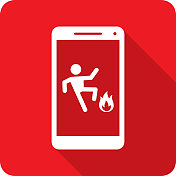 危险火智能手机图标剪影