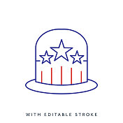 政治集会概念线图标可编辑笔画 政治集会概念线图标可编辑笔画