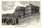 The Mansion, Prior Park，一座新帕拉第亚风格的房子，由John Wood设计，俯瞰英国萨默塞特的巴斯