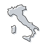 意大利地图手绘在白色背景-时尚的设计