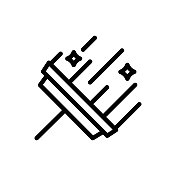 玻璃清洁,清洁服务,线图标 玻璃清洁,清洁服务,线图标