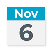 11月6日――日历页。矢量图