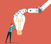 商人-人工智能机器人-灯泡