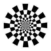 圆形图案由方格组成的同心图案。 圆形图案由方格组成的同心图案。