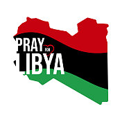 祈祷利比亚矢量股票插图