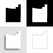 科罗拉多州奥特罗县。设计地图。空白，白色和黑色背景